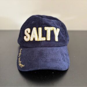 Simply Southern Navy Corduroy Women’s Baseball Hat Cap with 'SALTY' Patch
